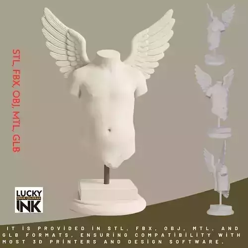 Child Angel Figurine 3D Printable FBX STL OBJ