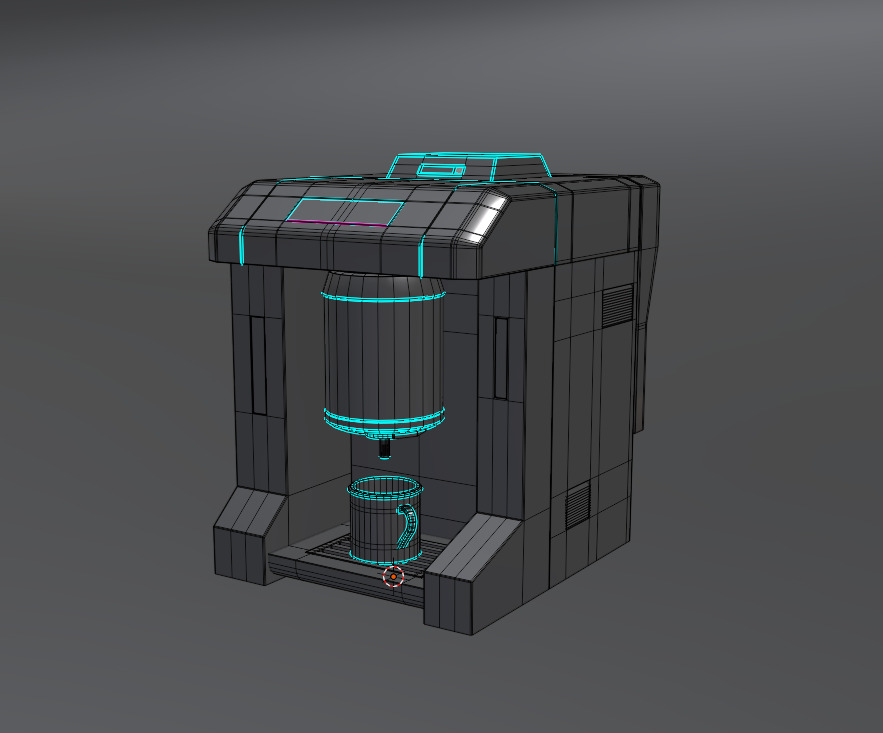Coffee Machine Low-poly 3D model_1