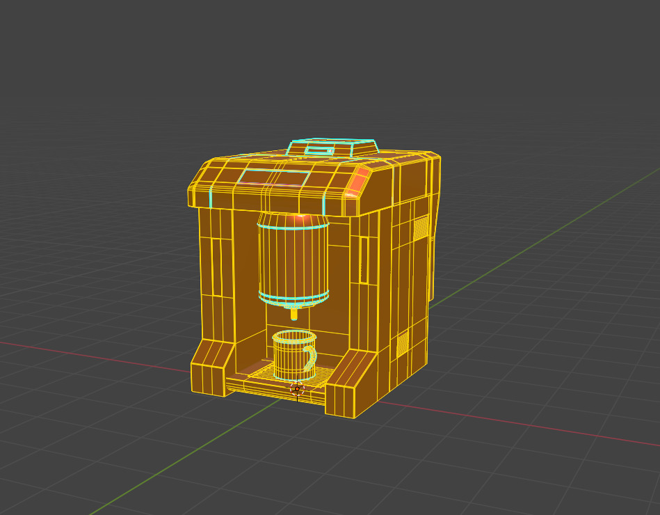 Coffee Machine Low-poly 3D model_2