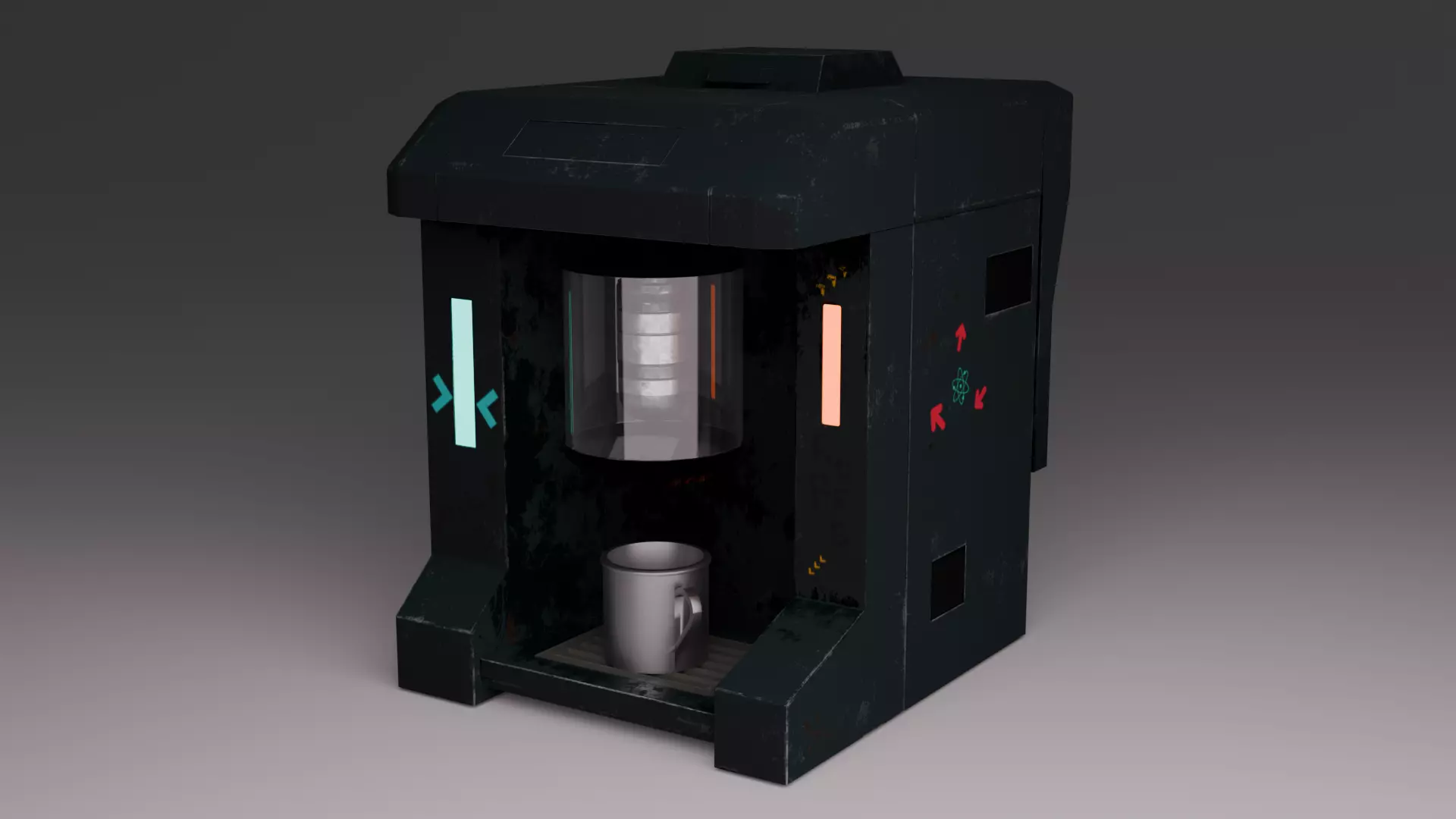 Coffee Machine Low-poly 3D model_0