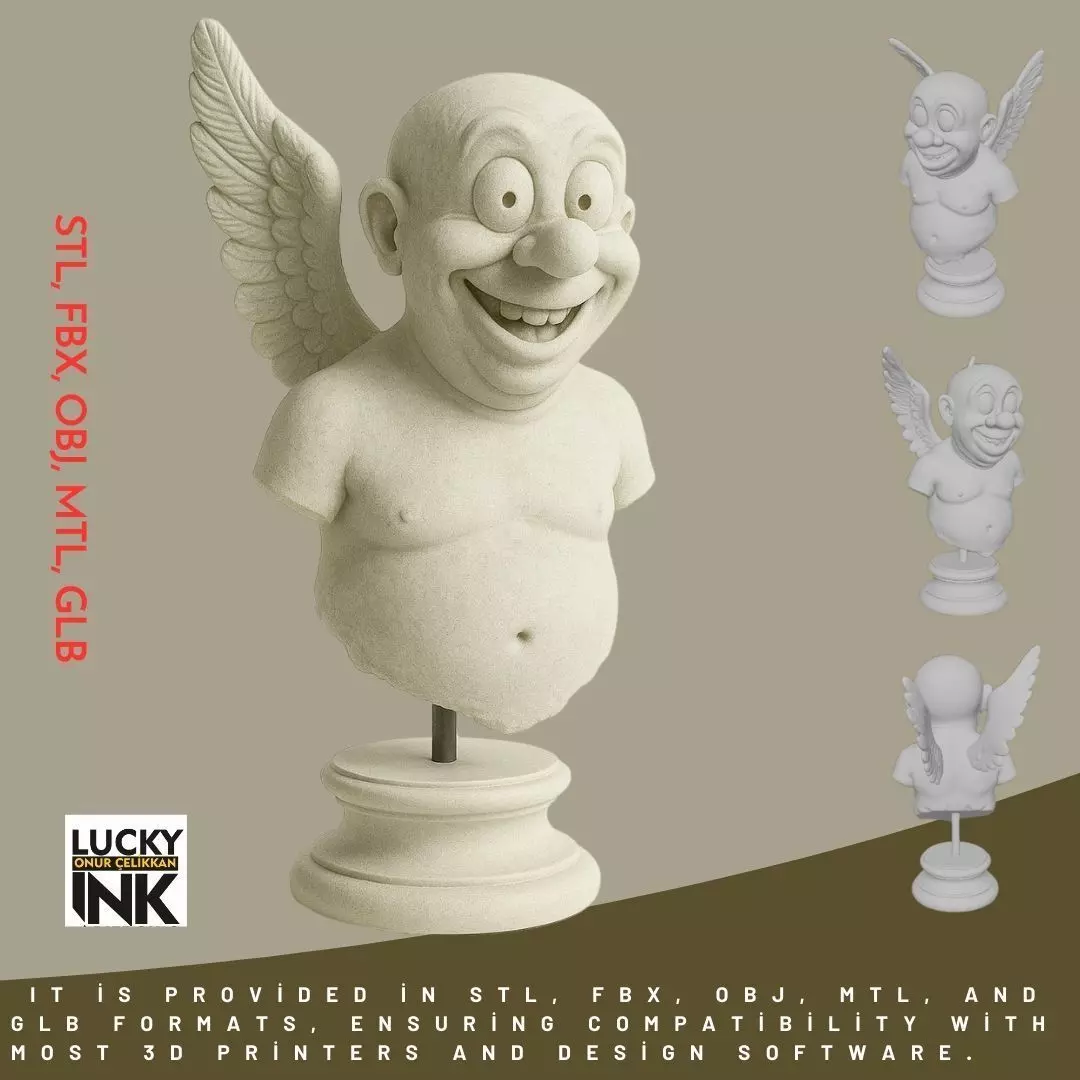 Funny Angel Figure 3D Printable FBX STL OBJ 3D print model_0