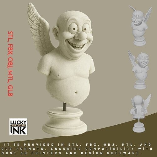 Funny Angel Figure 3D Printable FBX STL OBJ 3D print model