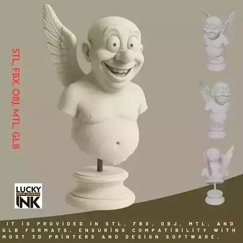 Funny Angel Figure 3D Printable FBX STL OBJ