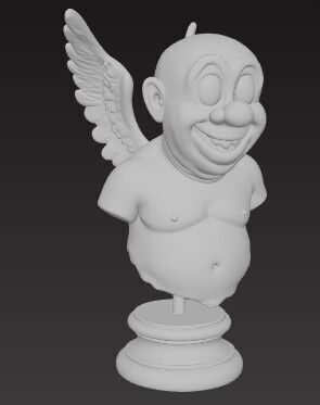 Funny Angel Figure 3D Printable FBX STL OBJ 3D print model_2