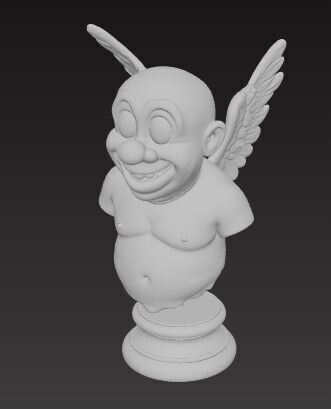 Funny Angel Figure 3D Printable FBX STL OBJ 3D print model_1