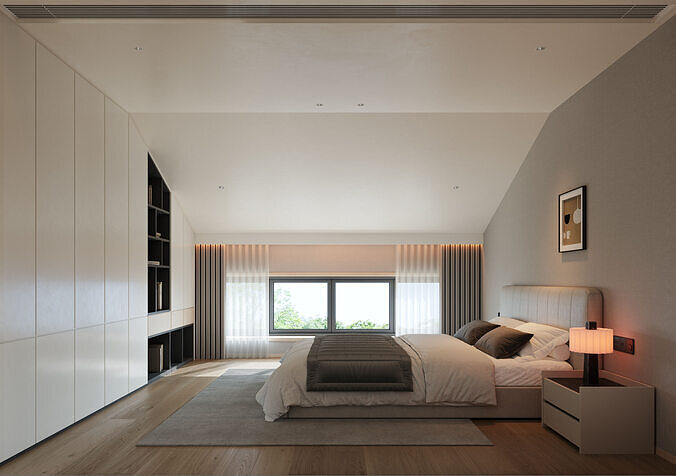 Modern Loft Bedroom 3D model
