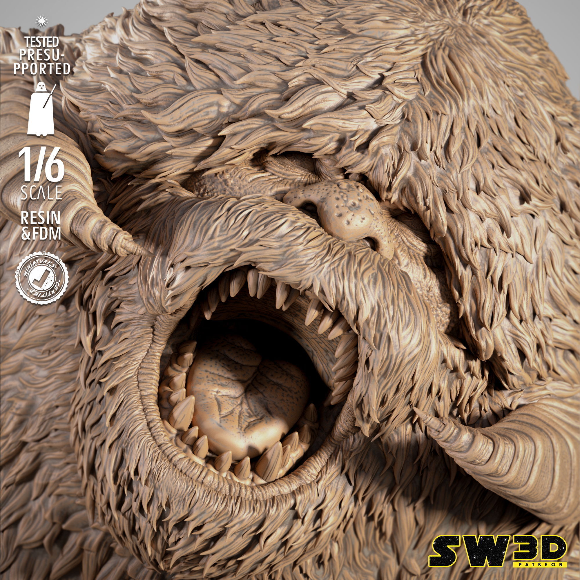STAR WARS Wampa Sculpture 3D print model_3