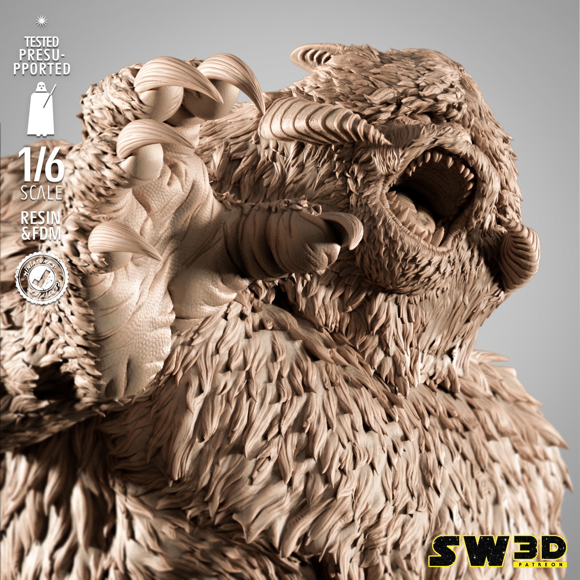 STAR WARS Wampa Sculpture 3D print model_39