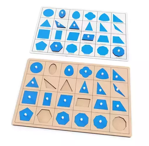 montessori 24 geometrical figures lace set   3D print model