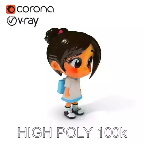 Chibi Schoolgirl in Hoodie Model Pack