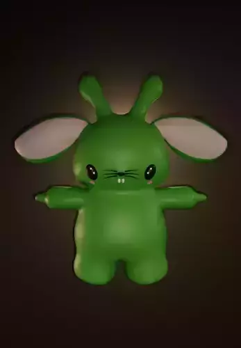 Cute bunny lowpoly 3d  model Low-poly 3D model