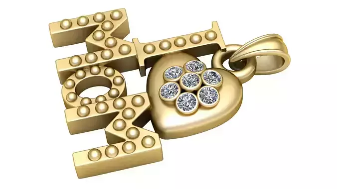 mom pendant 3d prientable model 