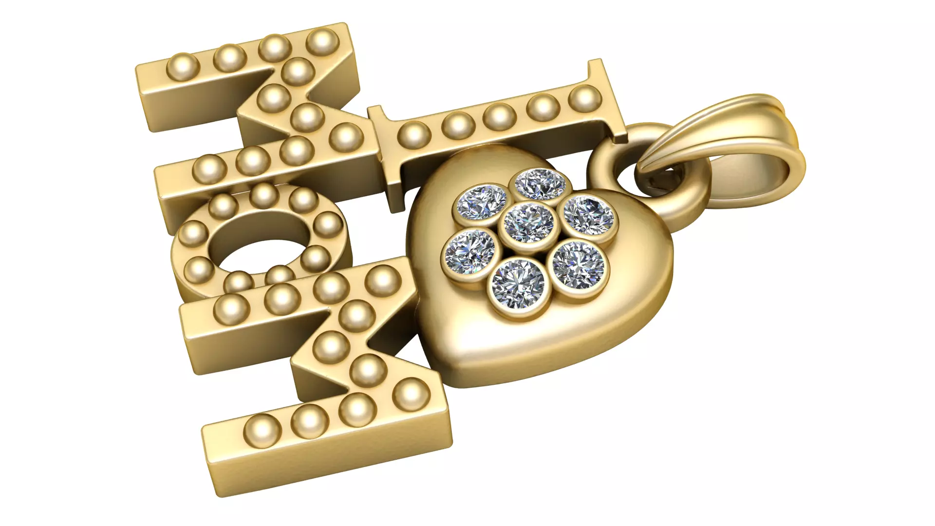 mom pendant 3d prientable model  3D print model_0