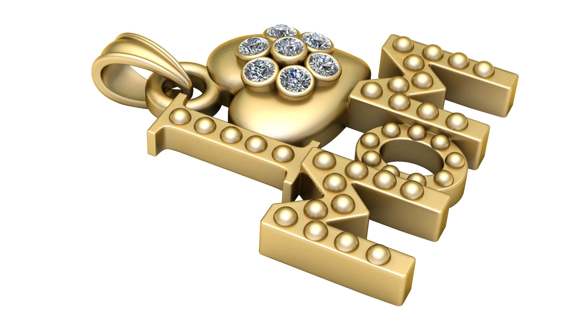 mom pendant 3d prientable model  3D print model_1