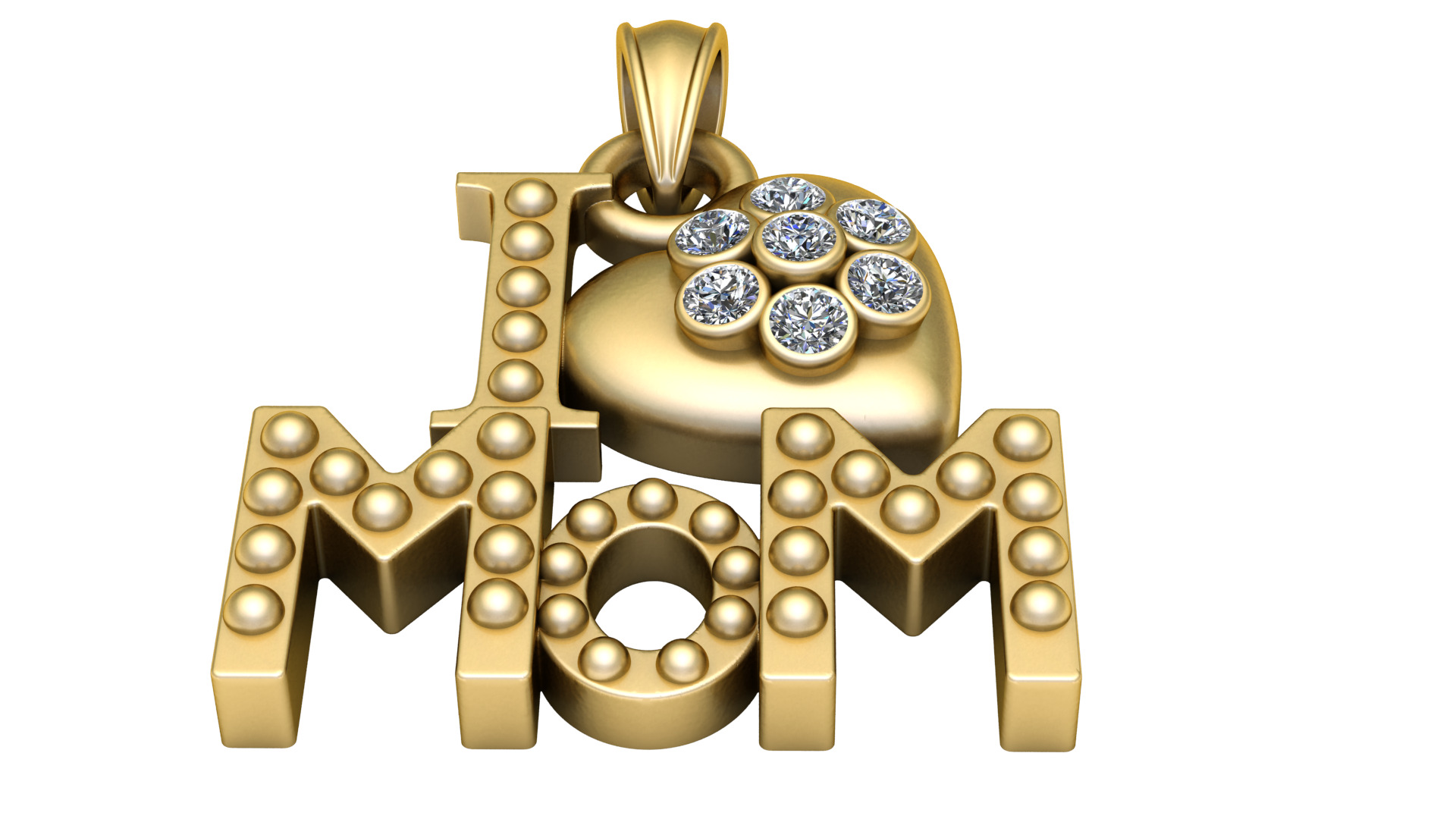 mom pendant 3d prientable model  3D print model_3