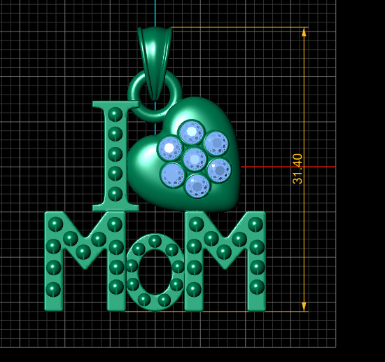 mom pendant 3d prientable model  3D print model_5