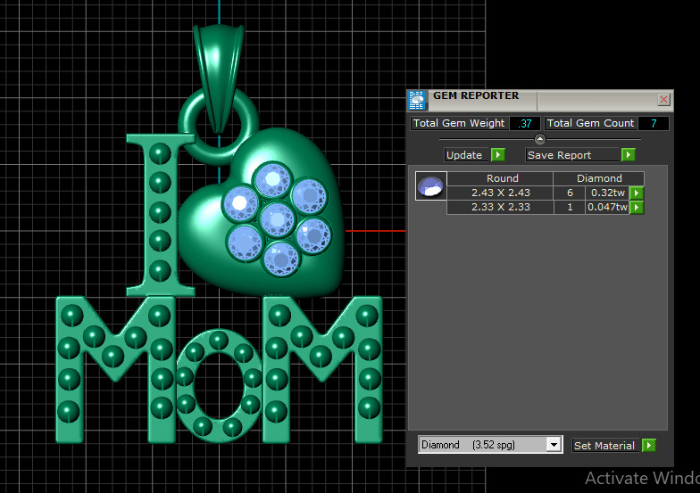 mom pendant 3d prientable model  3D print model_6