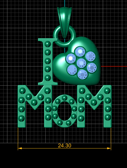 mom pendant 3d prientable model  3D print model_4