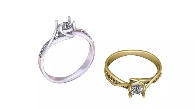 stylish ring pendant 3d prientable model