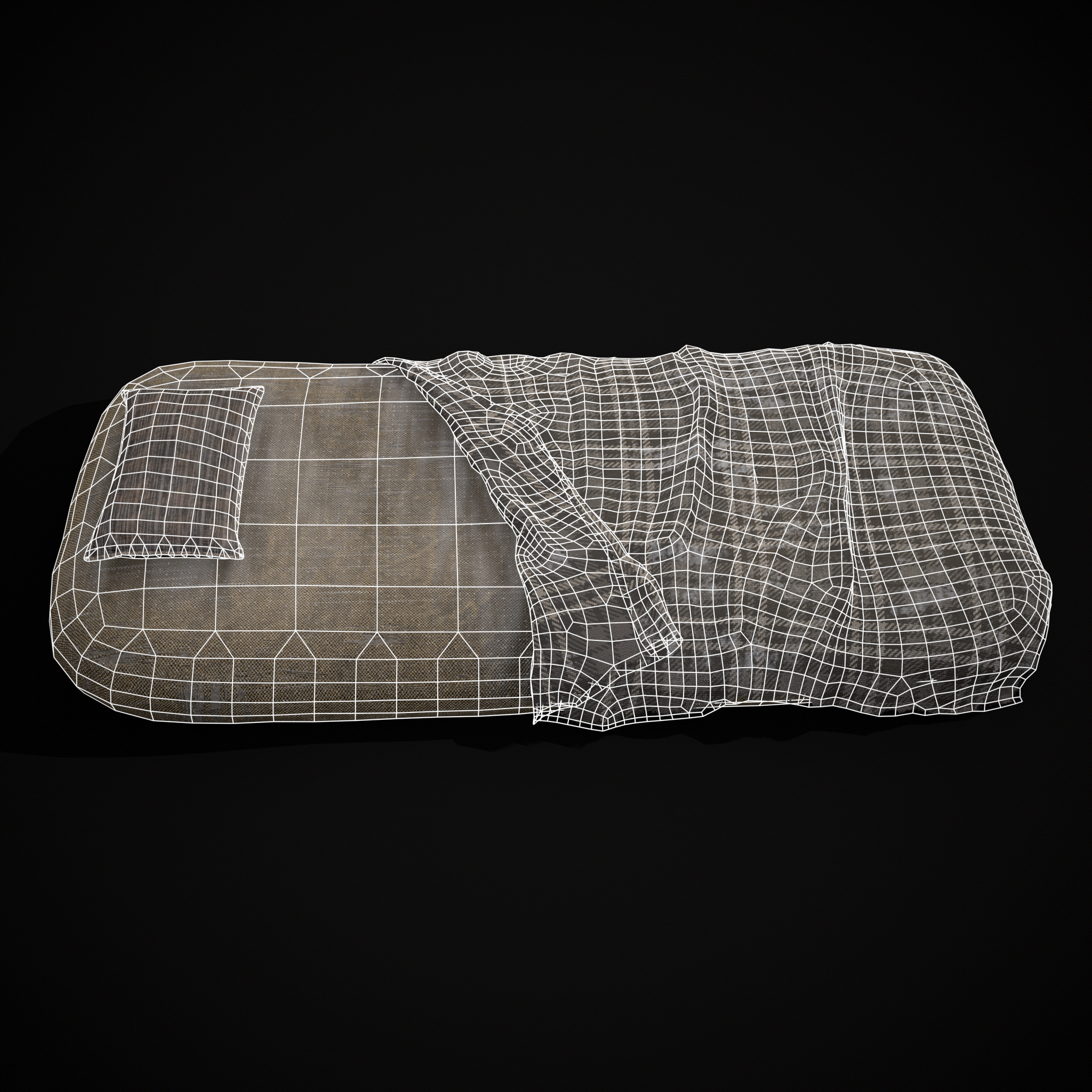 Viking Sleep Sack Low-poly 3D model_6