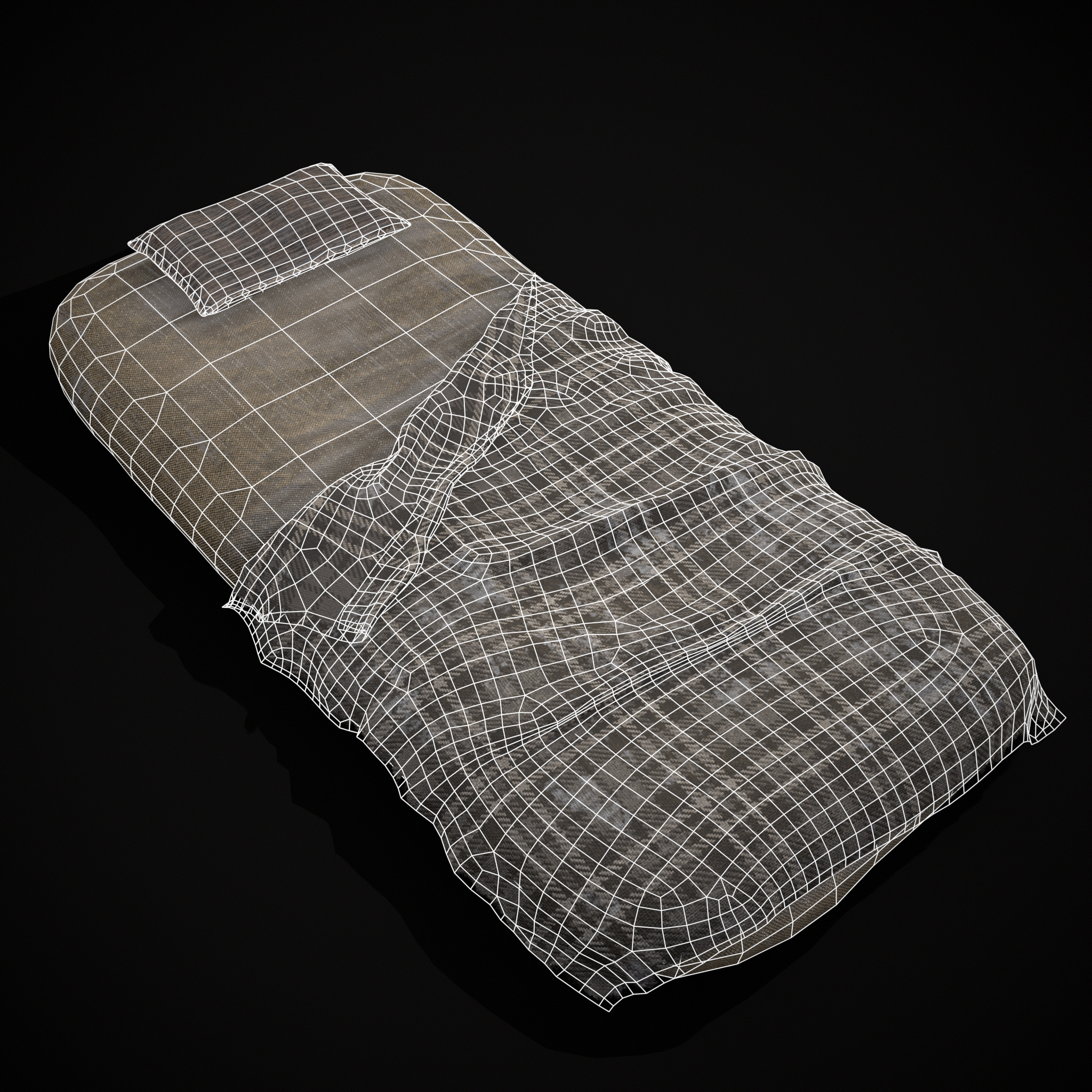 Viking Sleep Sack Low-poly 3D model_4