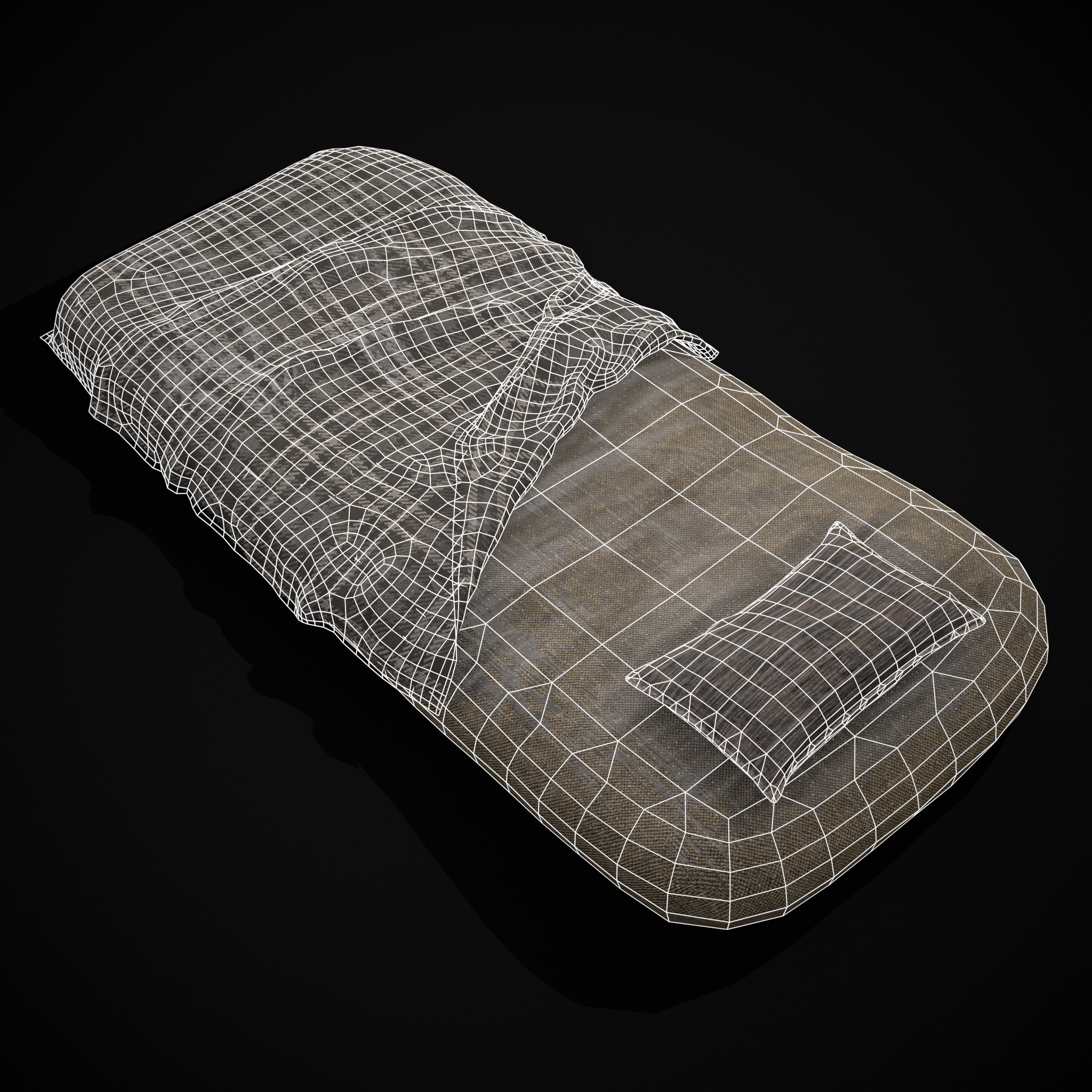 Viking Sleep Sack Low-poly 3D model_12
