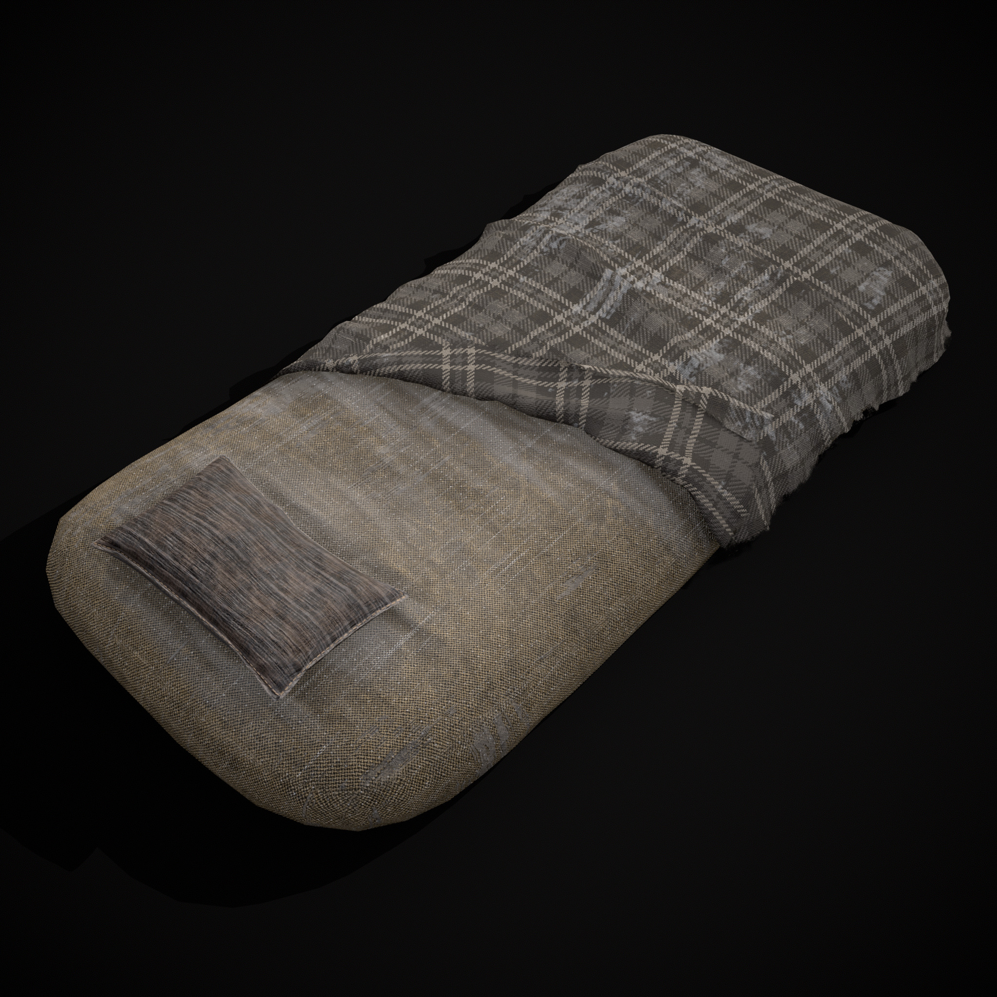 Viking Sleep Sack Low-poly 3D model_7