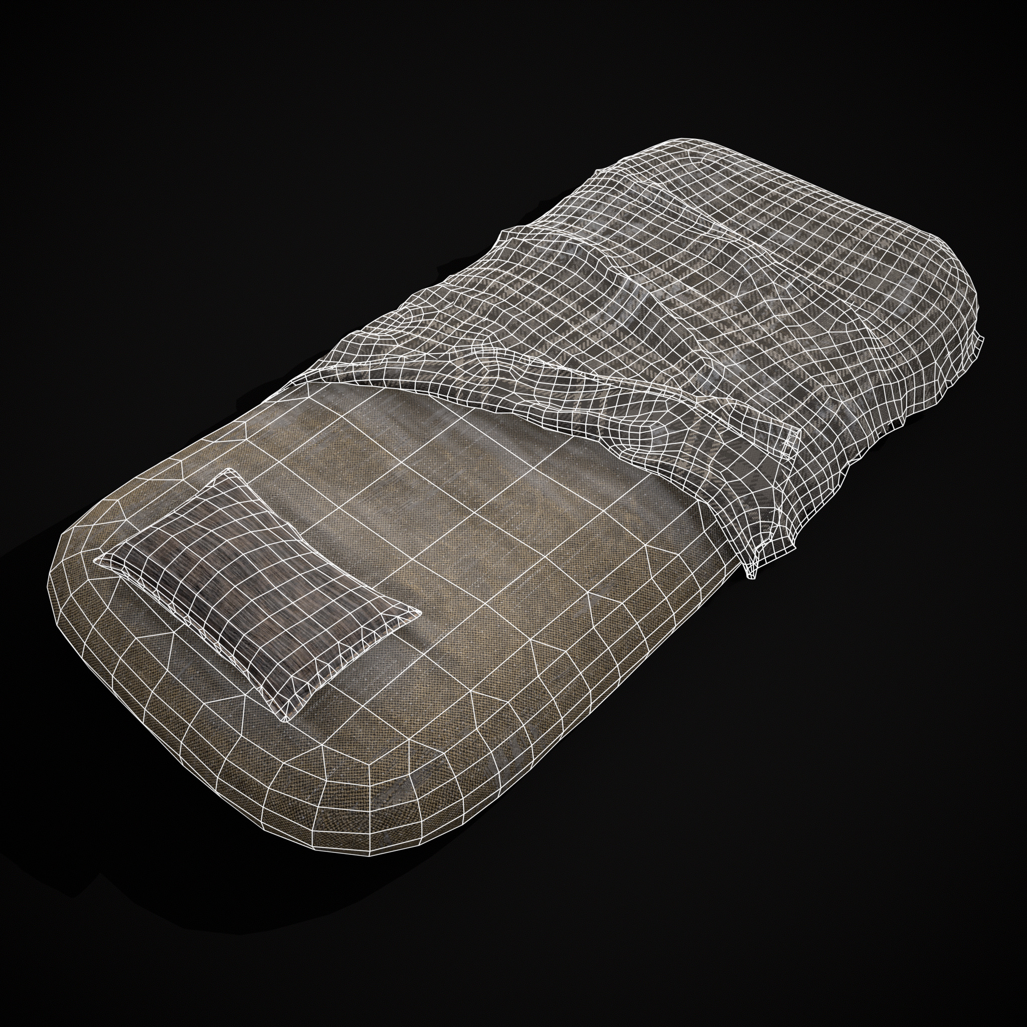 Viking Sleep Sack Low-poly 3D model_8