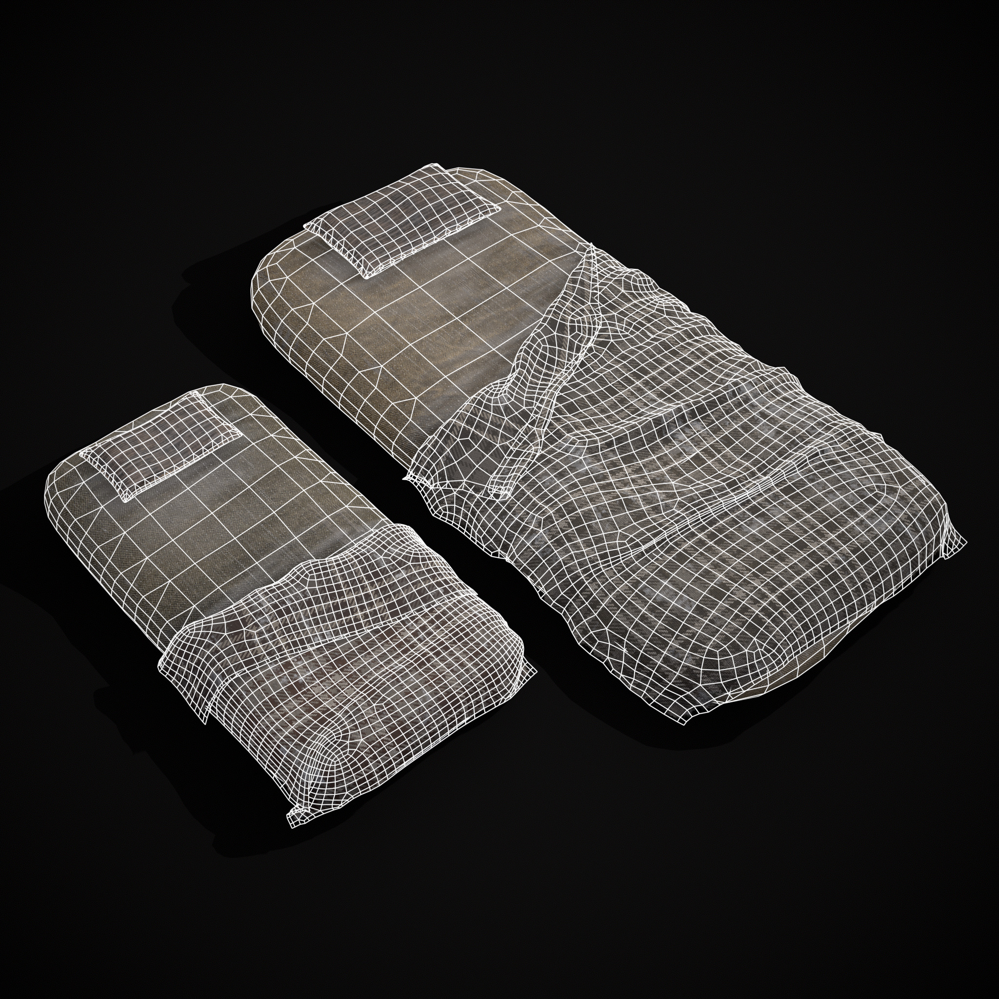 Viking Sleep Sack Low-poly 3D model_2