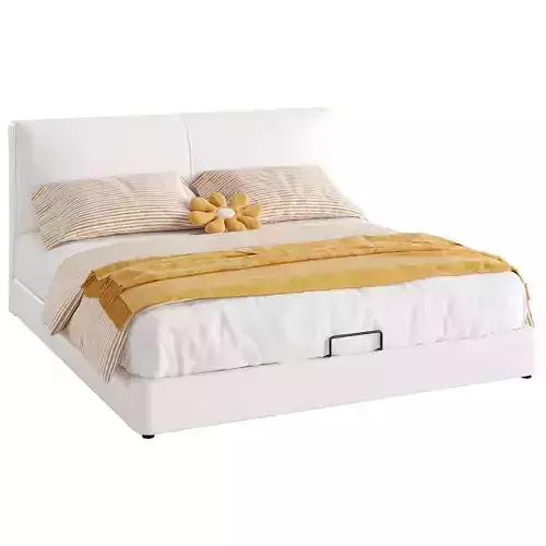 Litfad - Solid Color Timber Sponge Platform Storage Bed