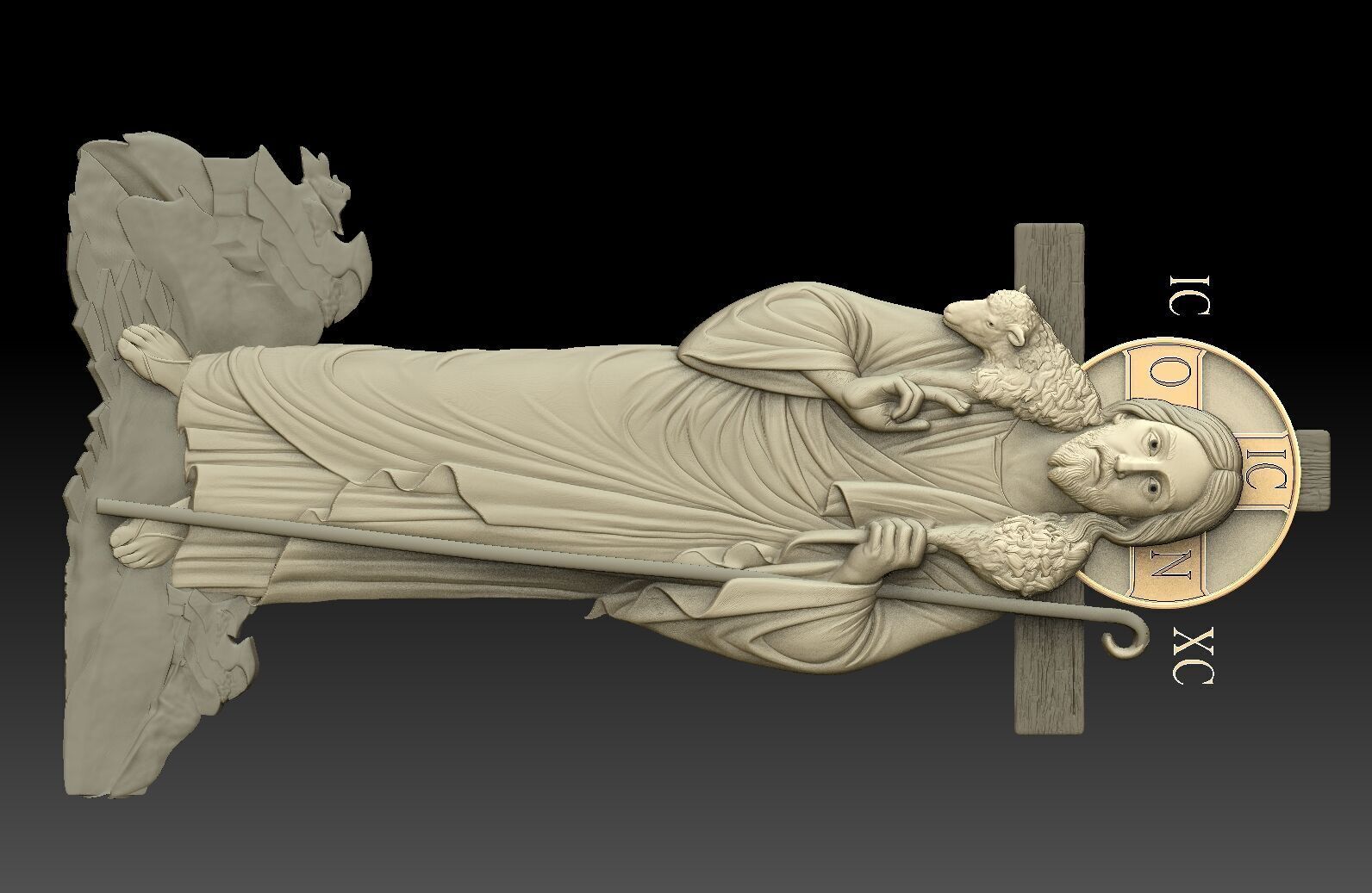 jesus the Good Shepherd  3D print model_2