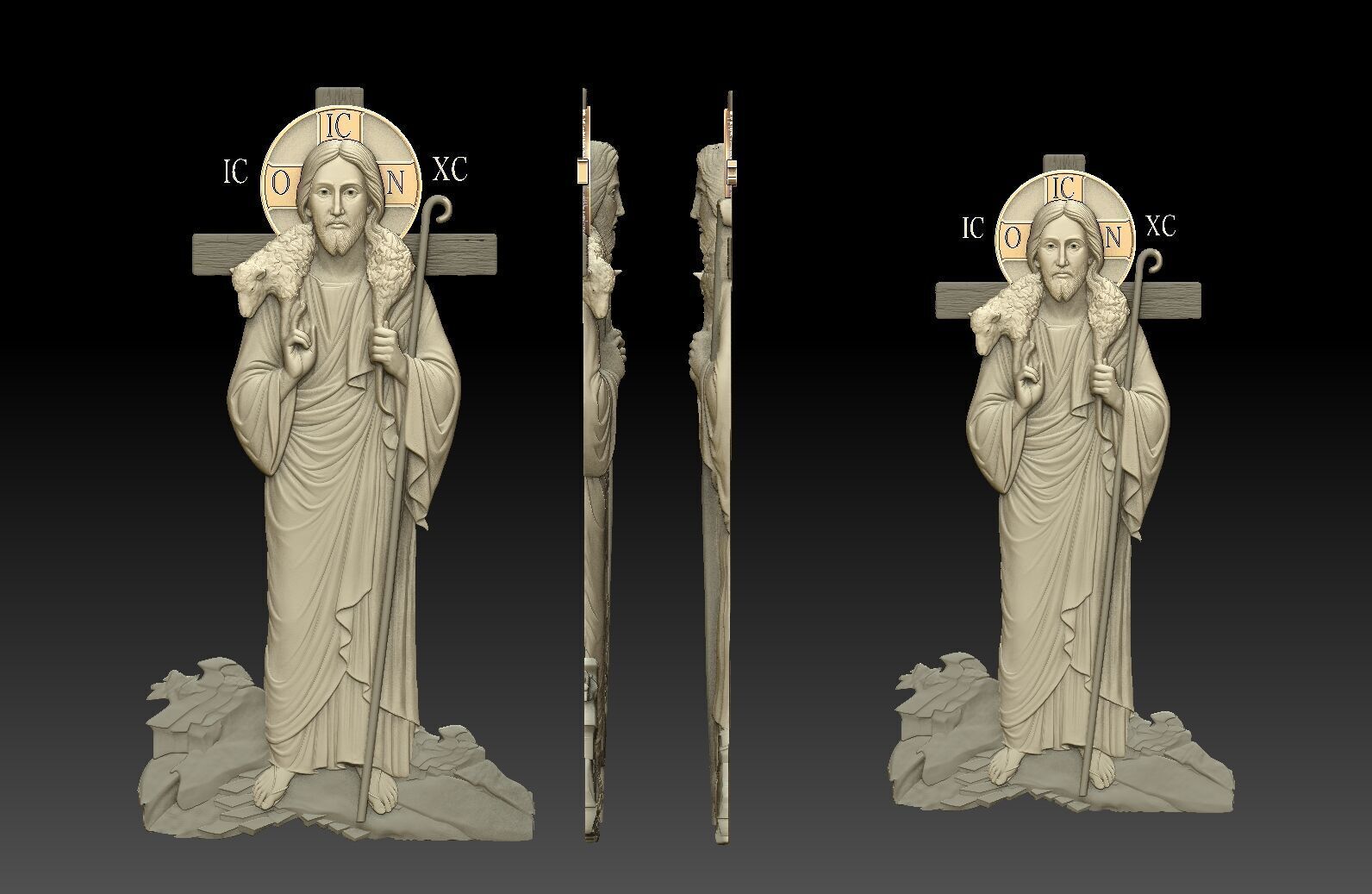 jesus the Good Shepherd  3D print model_3