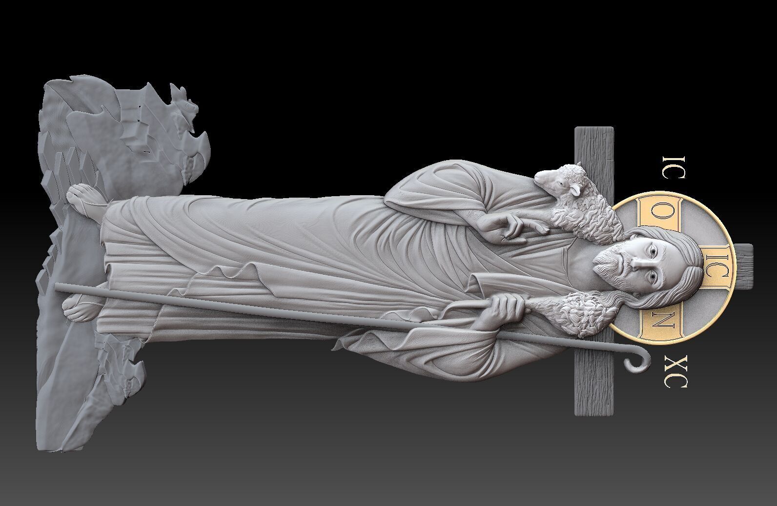 jesus the Good Shepherd  3D print model_1