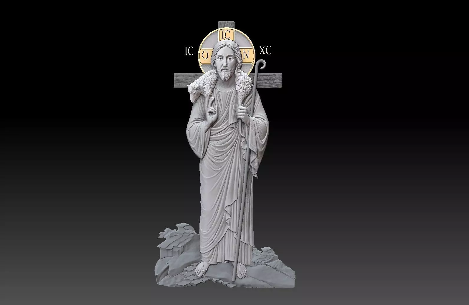 jesus the Good Shepherd  3D print model_0