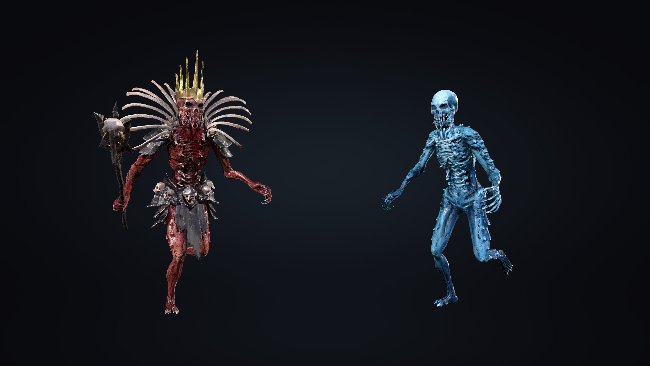 Monsters set Villain Bosses Low-poly 3D model_9