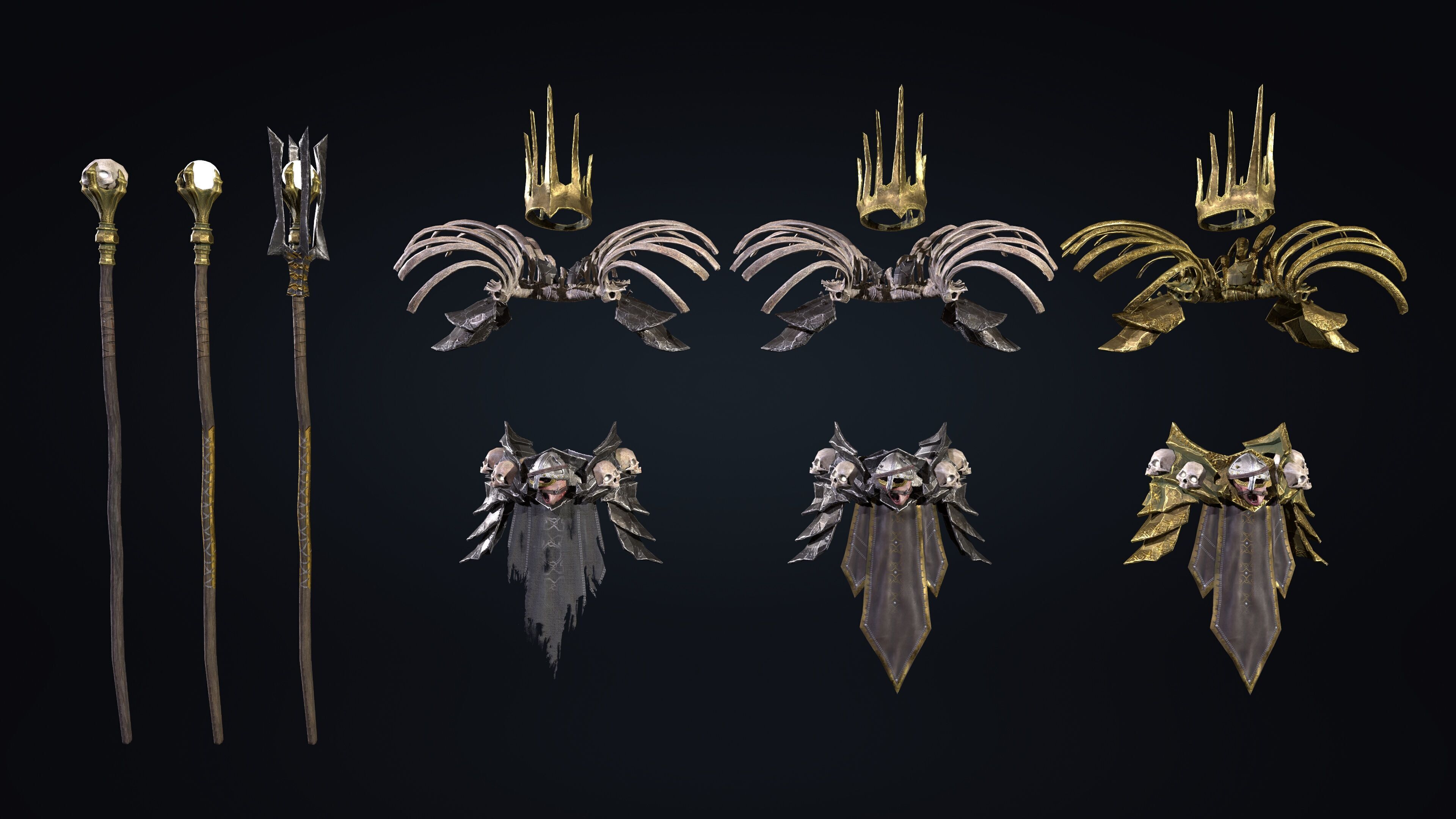 Monsters set Villain Bosses Low-poly 3D model_5