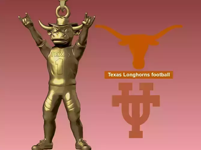 NCAA - Necklaces TEXAS LONGHORNS - Hanging Figurine - 3D print