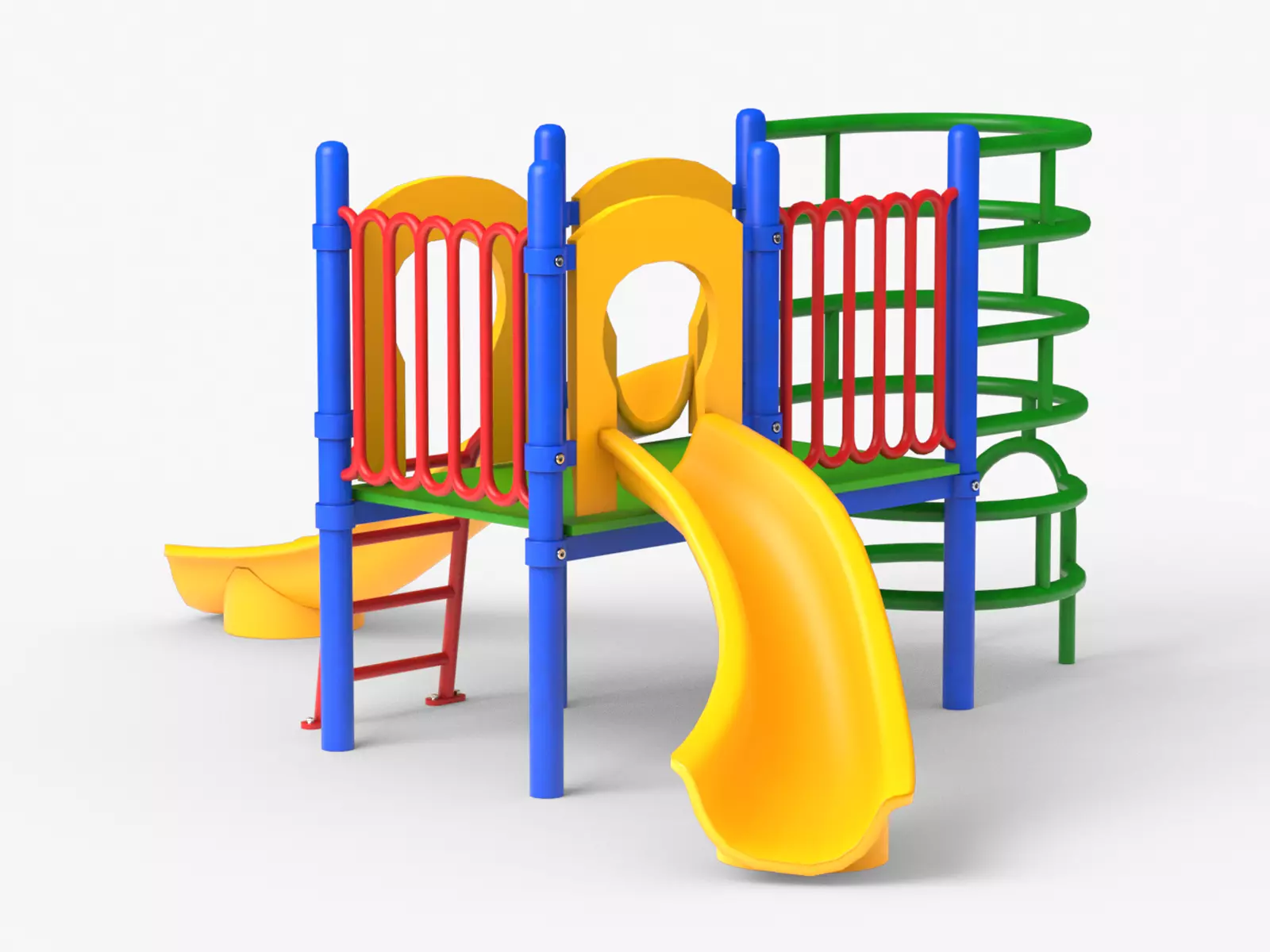 Playground Slide and Climb Low-poly 3D model_0