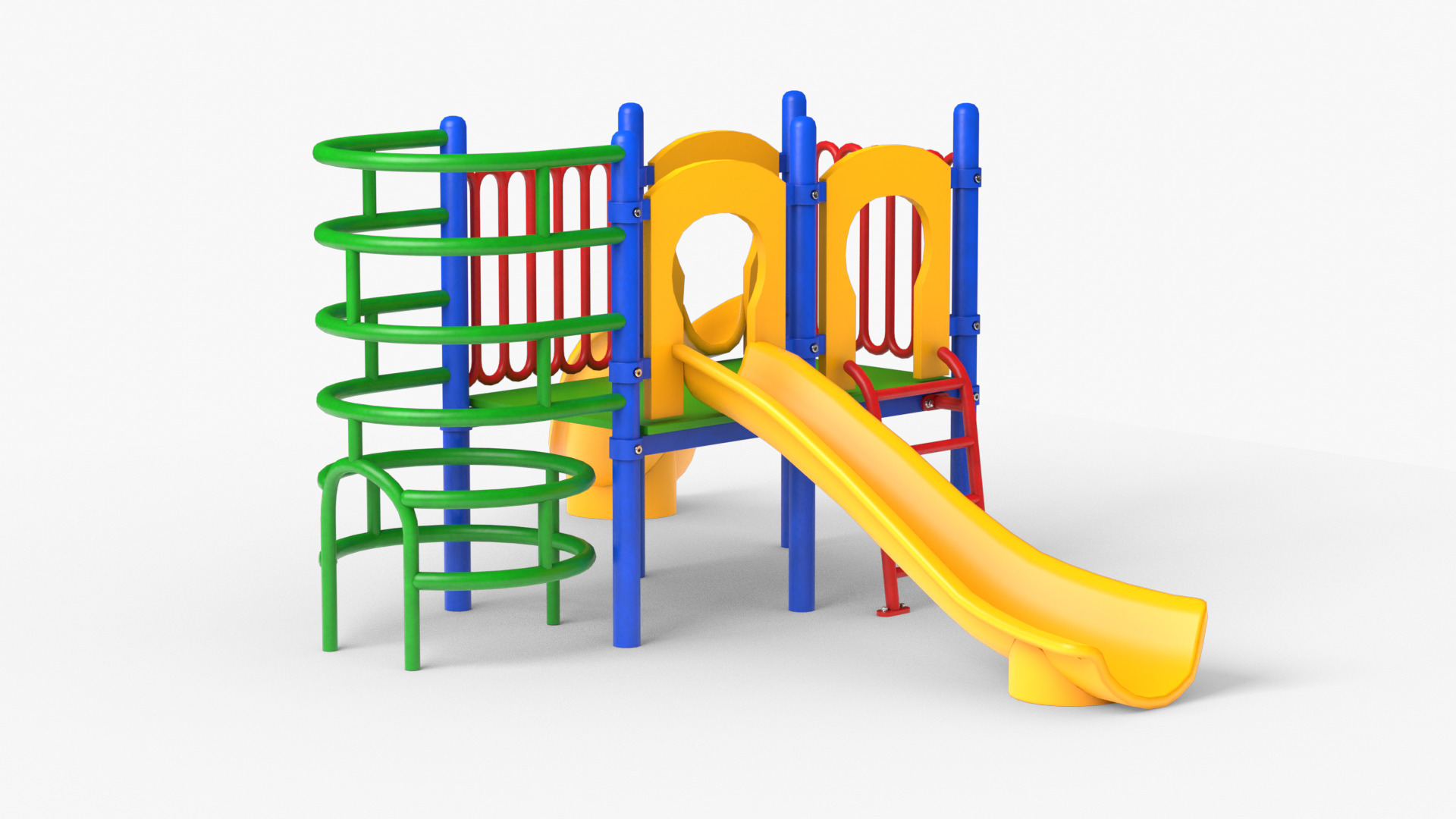 Playground Slide and Climb Low-poly 3D model_7