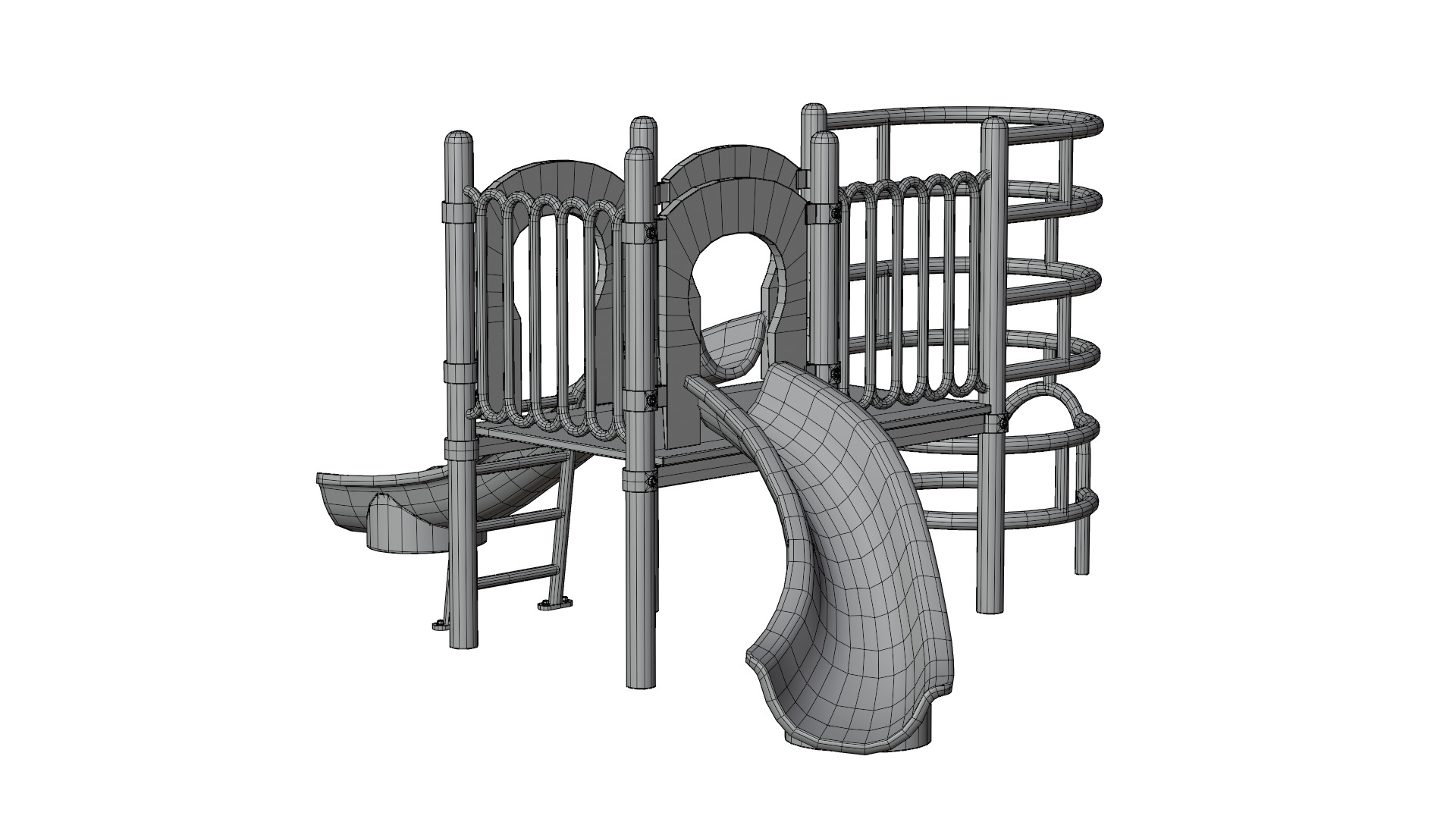 Playground Slide and Climb Low-poly 3D model_14