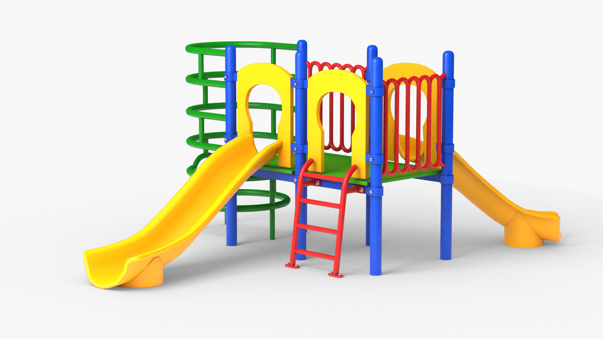 Playground Slide and Climb Low-poly 3D model_10
