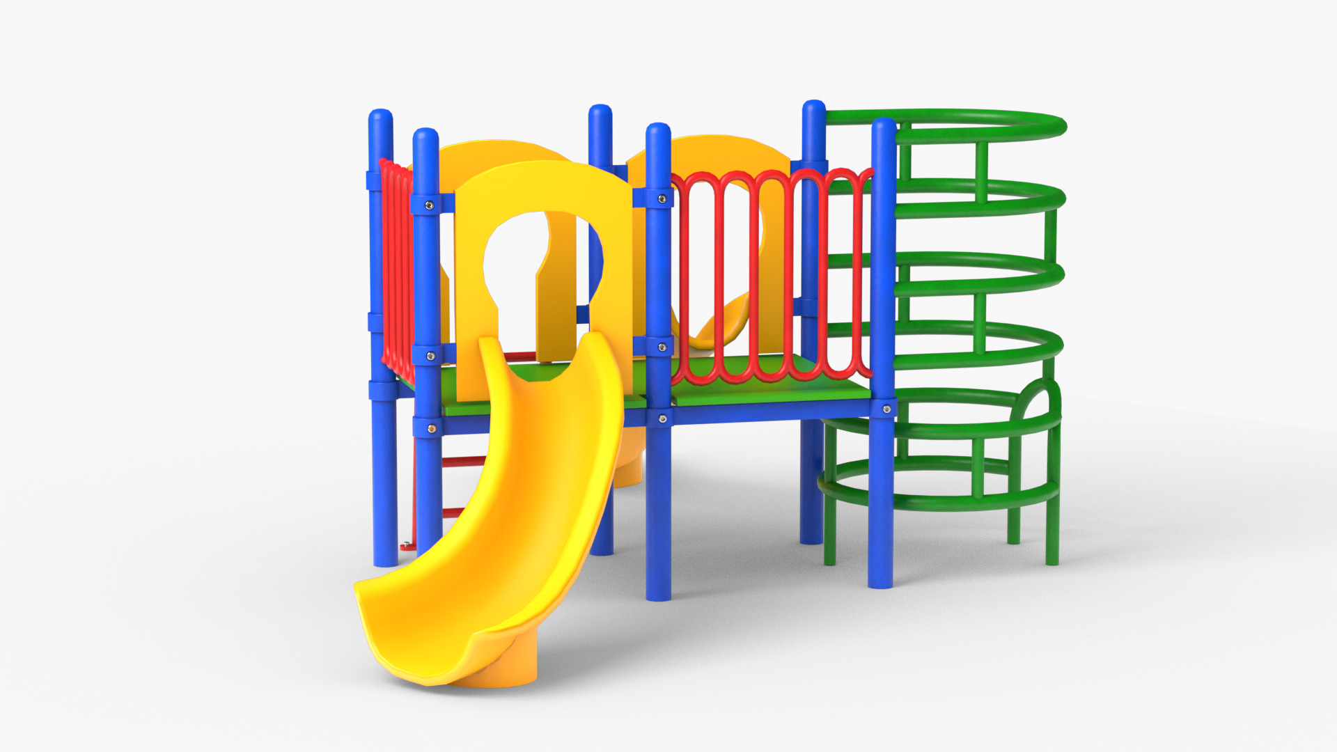 Playground Slide and Climb Low-poly 3D model_2