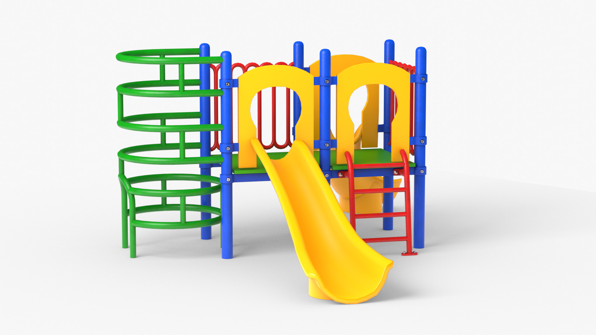 Playground Slide and Climb Low-poly 3D model_8