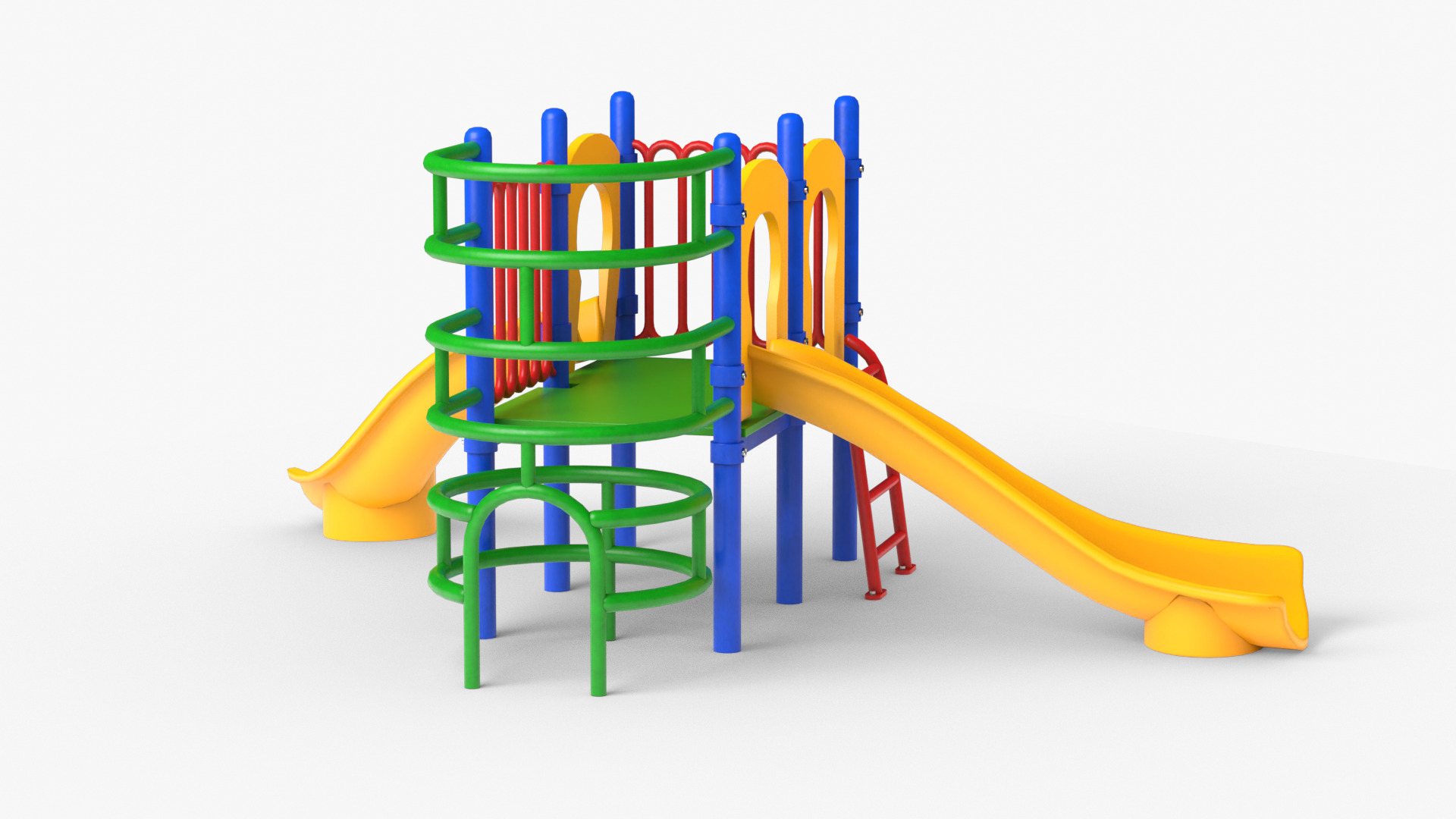 Playground Slide and Climb Low-poly 3D model_6