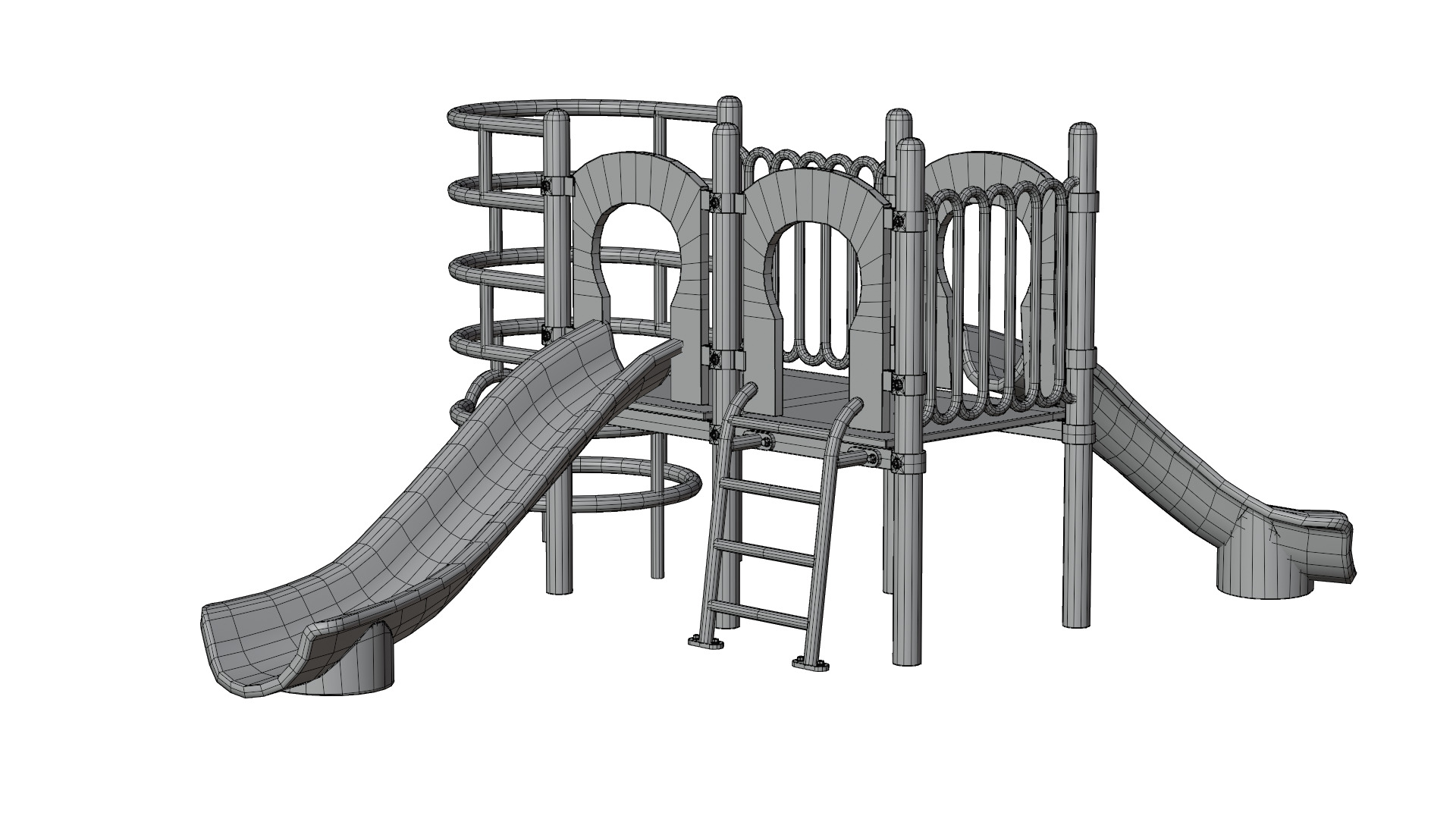 Playground Slide and Climb Low-poly 3D model_17