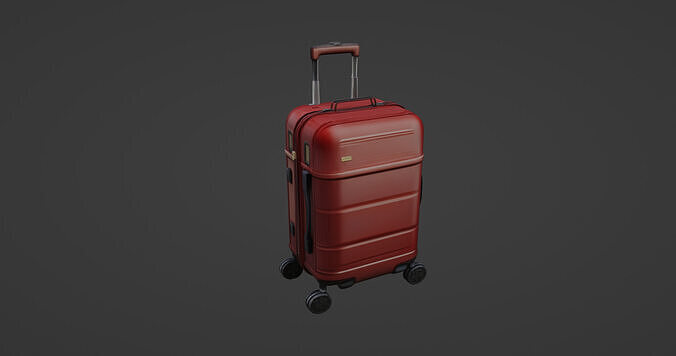Compact Hard-Shell Travel Suitcase Red Edition 3D model