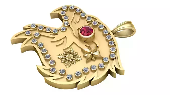 Crested Eagle pendant 3d prientable model