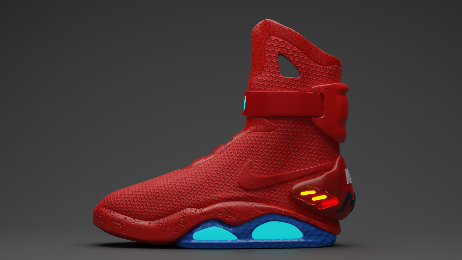 Nike air mag - red edition 3D model_2