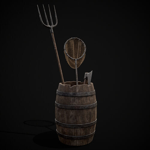 Barrel O Tools Low-poly 3D model