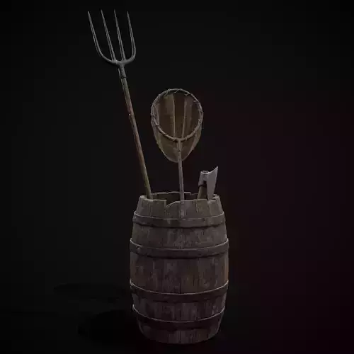 Barrel O Tools Low-poly 3D model